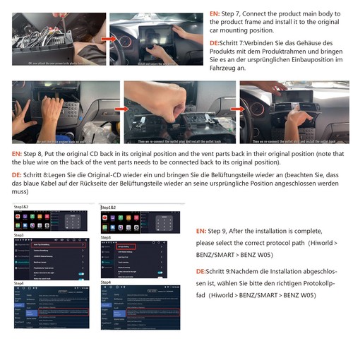 Carplay Android14 Autoradio Für Mercedes Benz C-Klasse W204 S204 GPS RDS WIFI - Bild 5 von 18