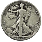 1921-D Denver Walking Liberty Half Dollar 50C Fine FN F+ (2)