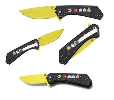 7.75'' Pac-Man Maze Arcade 3-D Printed Graphic Spring Assisted Pocket Knife