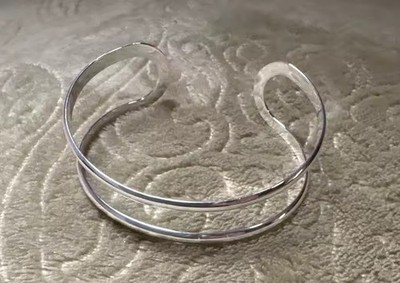 Open Bangle Vintage Retro Sterling Silver 925 Thick Cuff Bracelet Jewelry Women