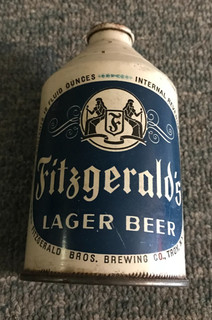 Vintage 1940's Crowntainer Cone Top Fitzgerald's Lager Beer Troy NY IRTP