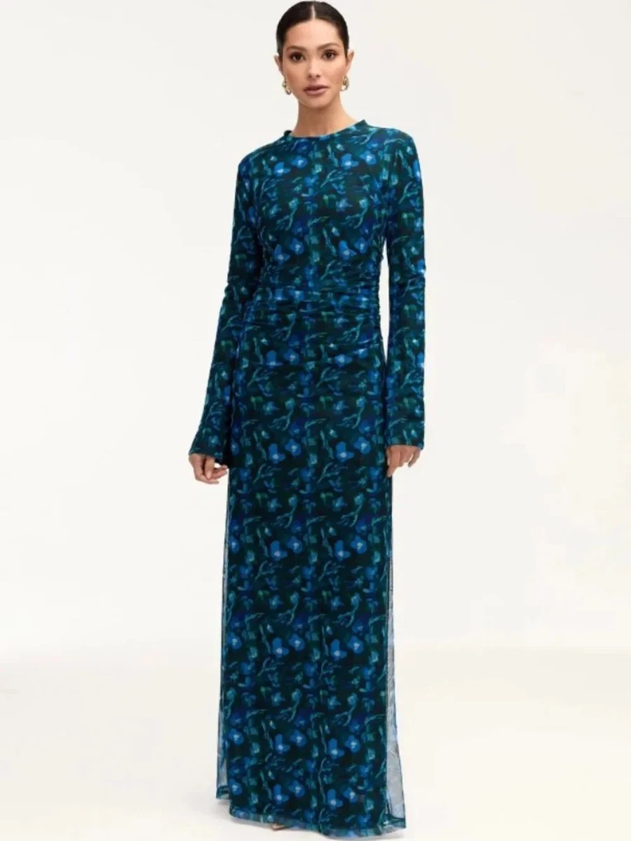 chinese dress ladies Bleusalt The Long Sleeve Crew Dress | Navy main image 1
