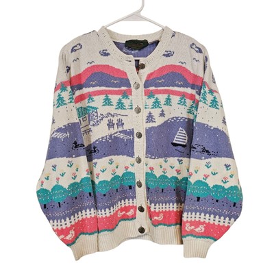 Northern Reflections Novelty Vintage Duck Tree Cottagecore Button Down Cardigan