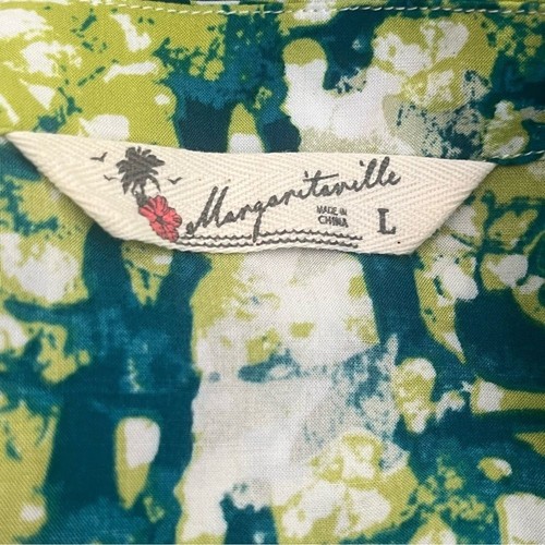 Margaritaville Batik Lace Up Tunic Swim Cover-up Green Blue L Large - Picture 6 of 8