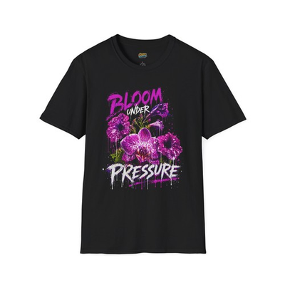 #ad #ad Bloom Under Pressure T Shirt Purple Floral Graffiti Typography $24.99