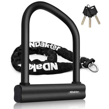 Bike Motorcycle U Wheel Lock Heavy Duty Anti Theft 18mm Thick 4ftx6mm Chain 3Key