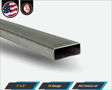 (X2)  1" x 3" Rectangular Metal Tube - Mild Steel - 16 gauge - ERW -  8-ft Long