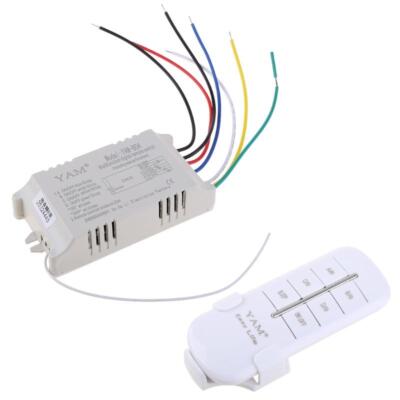 4 Way ON/OFF 220V Wireless Receiver Lamp Light Remote Control Switch