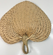 Hand-Woven Palm/Coconut Leaf African Hand Fan 12"