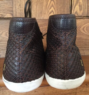 Frye Chambers high top sneakers cognac dark brown‎ leather reptile. 9.5 men’s Frye Chambers high top sneakers cognac dark brown leather  main image 3