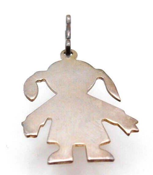 Vintage Girl Daughter Child Pendant 925 Sterling Silver 1" 2.2g Charm EX
