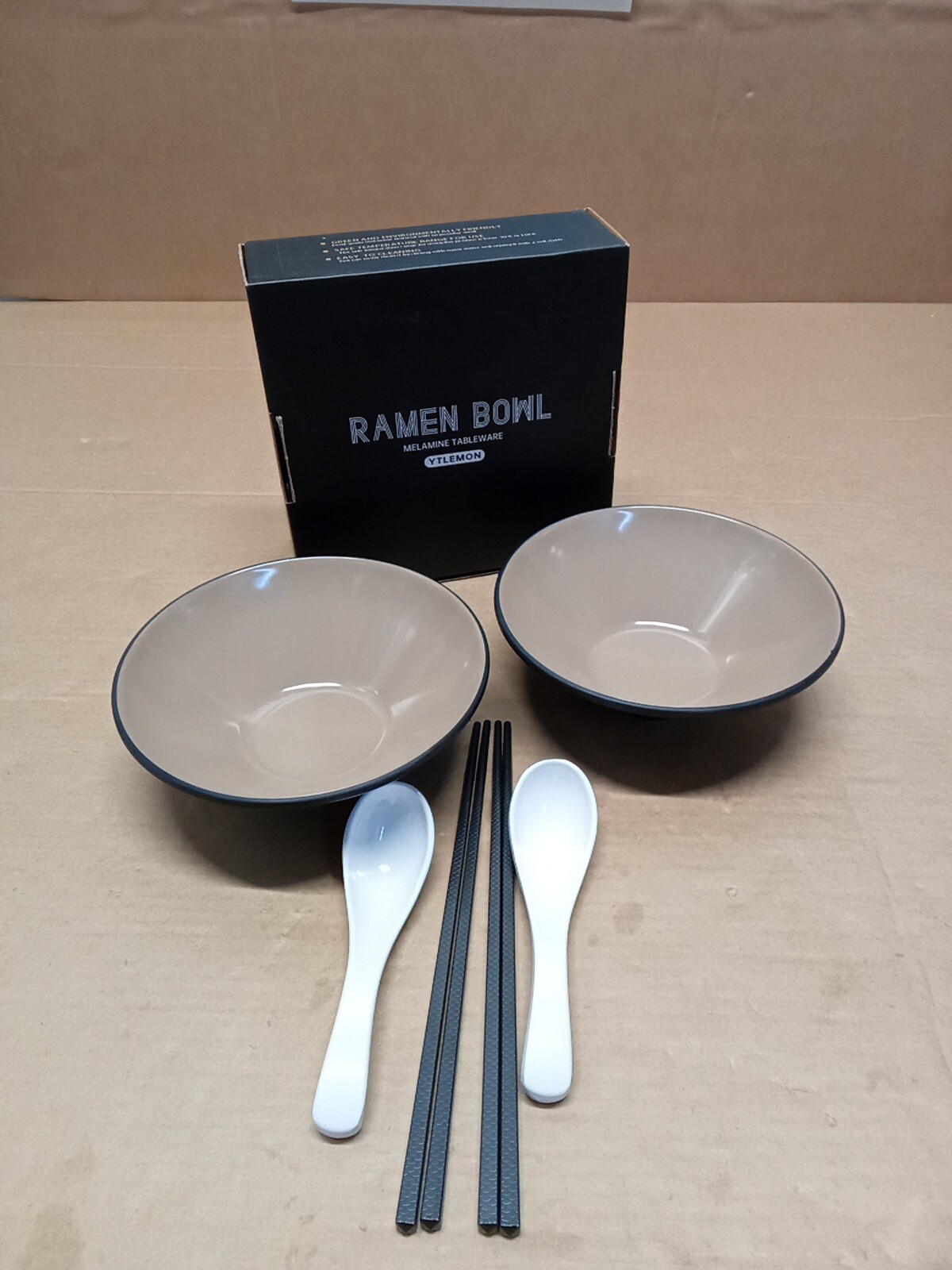 YTLEMON Plastic Ramen Bowl Set of 2-Japanese Salad Noodles Cereal Fruit Pasta.