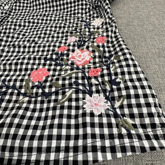 Karen Scott Gingham Button Down Top Embroidered F… - image 7