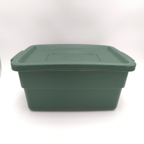 RARE Green VTG Rubbermaid Roughneck 3 Gallon Small Mini Storage Tote USA 0439