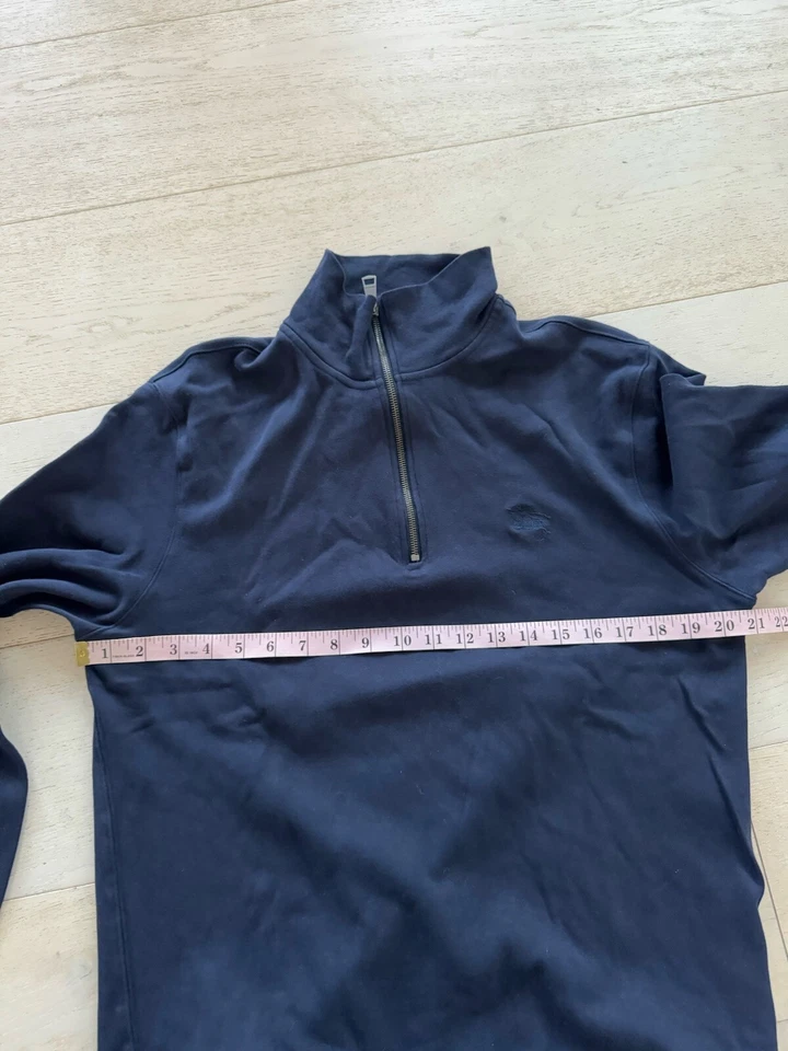 BURBERRY BRIT Men’s Large Sweater 1/2 Zip Pullover Long Sleeve Sweatshirt Navy - Image 4 of 4