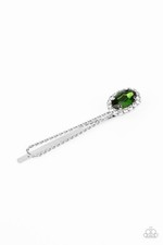 Paparazzi GALA GLITZ green HAIR CLIP