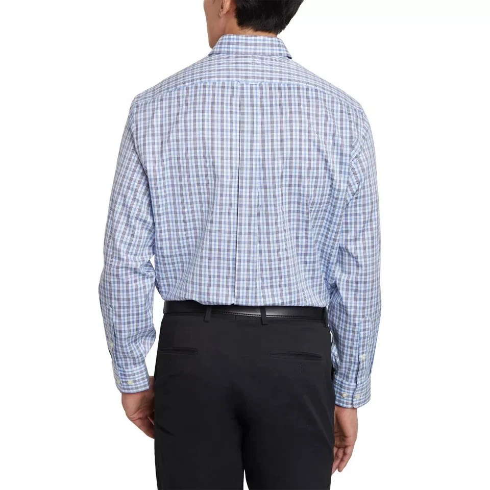 Kirkland Signature Men's Traditional Fit Dress Shirt, Plaid , Blue, 17 x 34/35 - Image 3 of 4