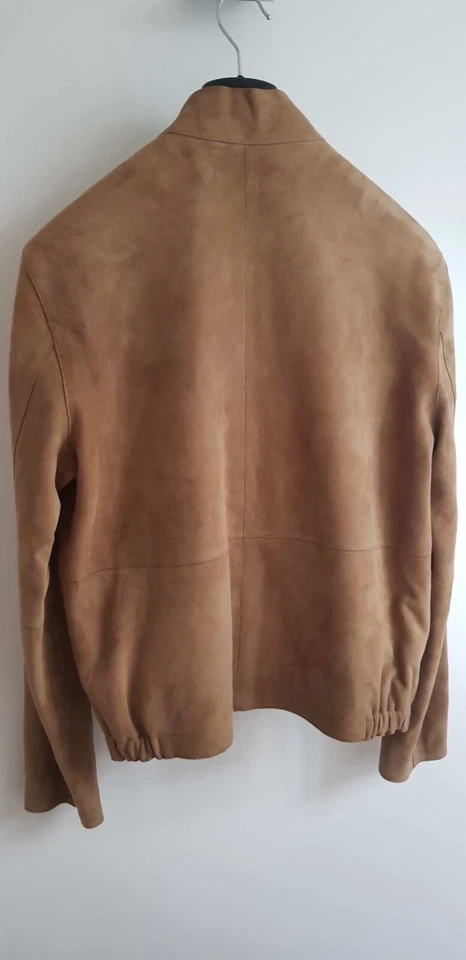 Mens Harrington Luxury Suede Spectre Bond Jacket By Zara sand brown In Medium - Image 3 of 3
