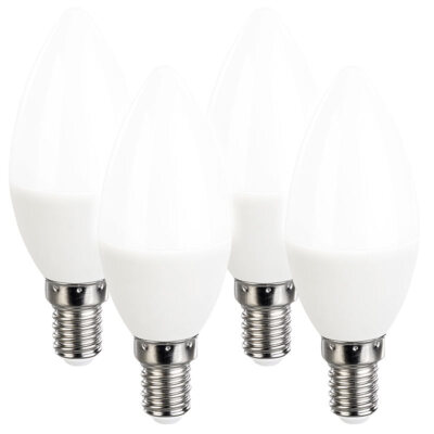 Luminea 4er-Set LED-Kerzen, tageslichtweiß, 500 Lumen, E14, 6 Watt, 6500 K