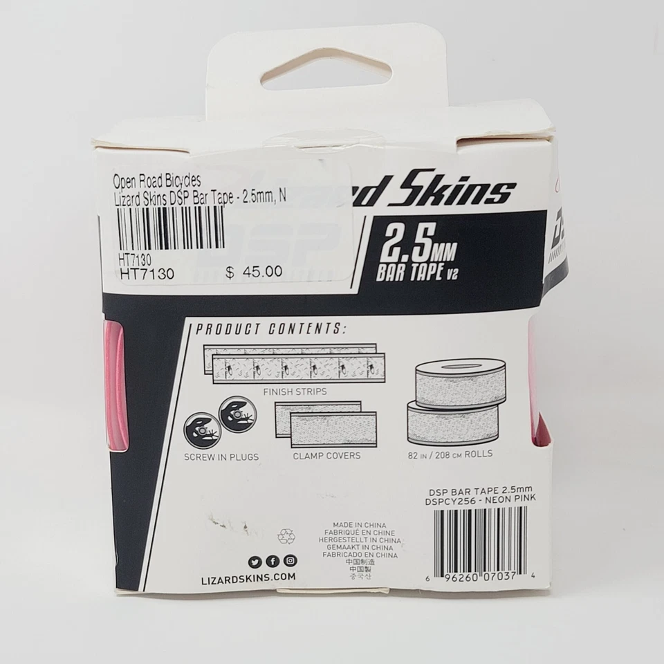 Лента барная Lizard Skins DSP V2 неоново-розовая 2,5 мм для велосипедов с открытой дорогой - Изображение 2 из 4