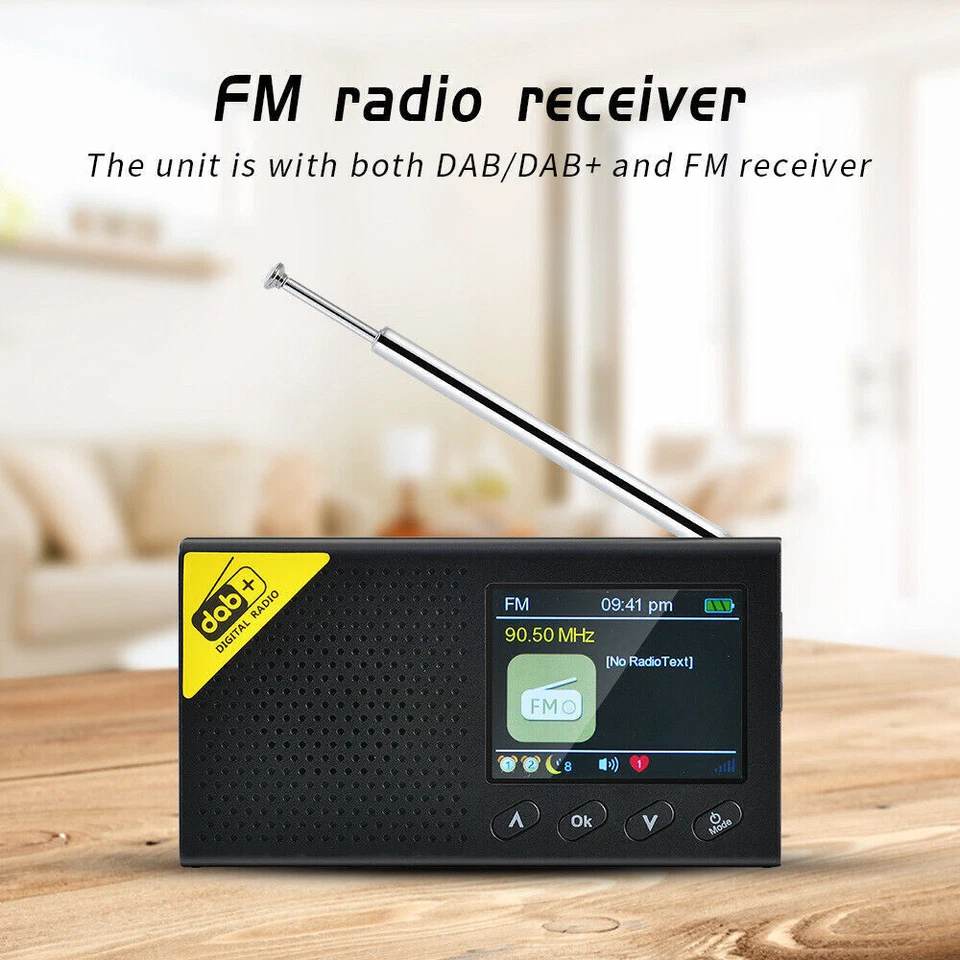 2.4" Portable DAB DAB+ Digital Radio FM Rechargeable Bluetooth Music Player LCD - Image 3 of 4