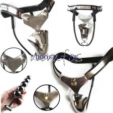Heavy Duty Male Stainless Steel Chastity Belt with Cage Lockable Curved Belt