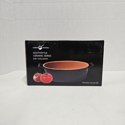Cuisine Creatives Ceramic Oval Baker 8.85'' - White Stoneware Baking Dish
