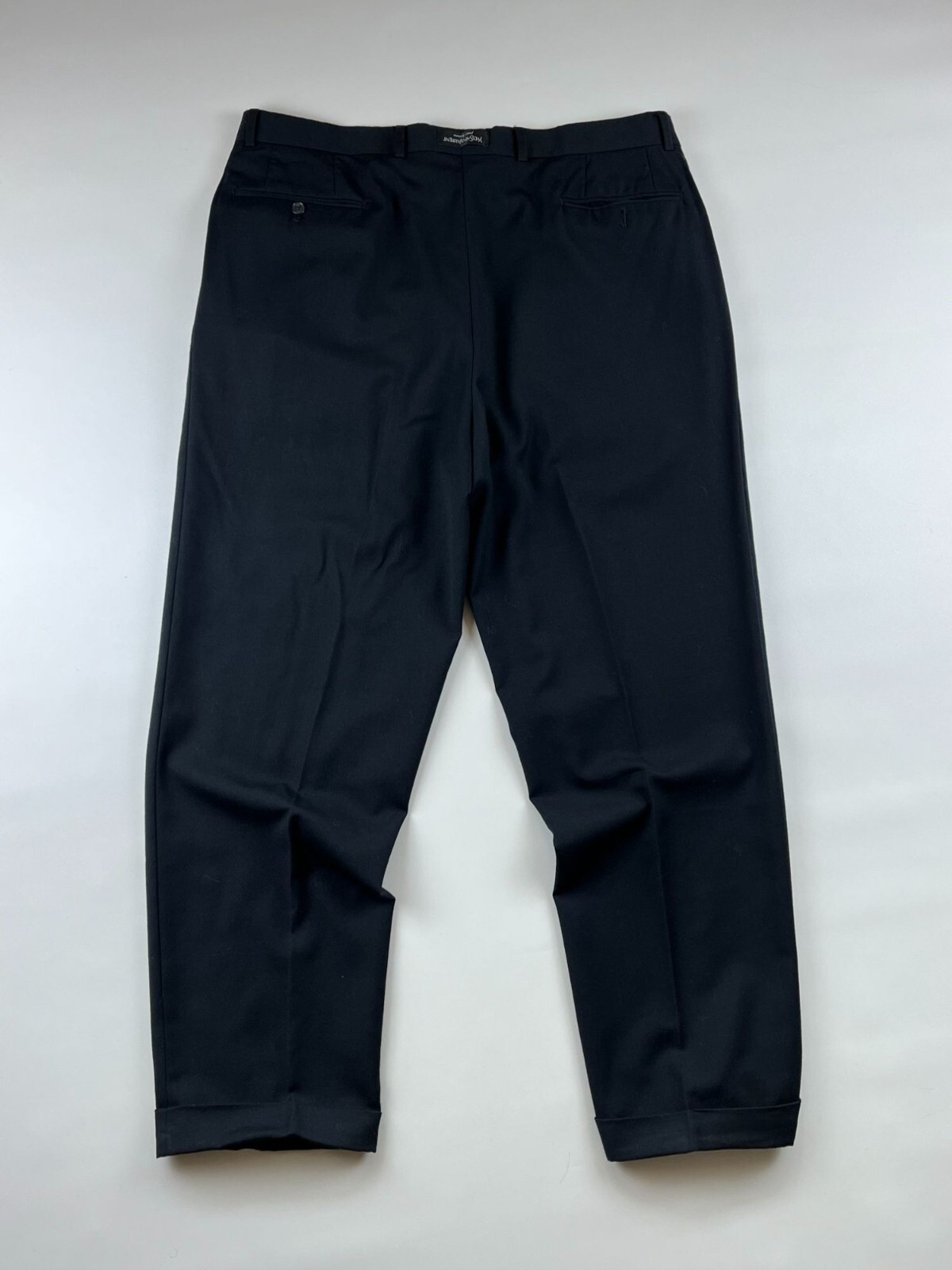 Yves Saint Laurent Pantalone Uomo Sartoriale Nero Misto Lana Taglia 04 Qualità Premium