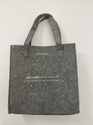 New Philosophy Grace Tote Bag Limited Edition Gray It all Comes Down to GRACE
