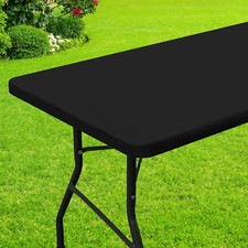 Rectangle Table Cloth, Waterproof Elastic Fitted Tablecloths for 6 Foot Tables,