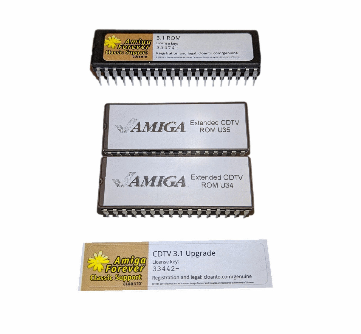 Amiga Upgrade ROM Set Extended Licensed U34.35 V2.30 Kickstart 3.1 CDTV