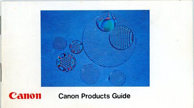 CANON PRODUCTS GUIDE Broschüre Canon F-1 EF FTb TLb Objektive IN ENGLISH (Y5712