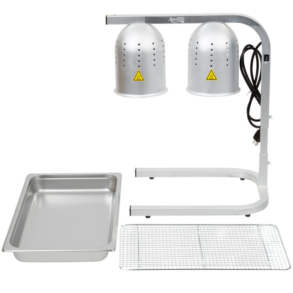 Fry WARMER w/ FULL PAN GRATE & 2 BULB KIT Food Heat Lamp Stand Commercial