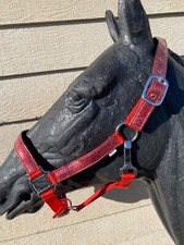 Nylon horse halter w/glitter overlay. assorted colors