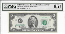 1976 Kansas City $2 FRN (JA Block) PMG 65 EPQ Gem Uncirculated