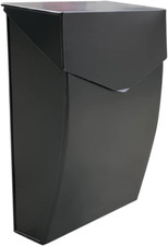 Large Waterproof Black Wall-Mounted Mailbox - The Bradley 4.8x10x13 Inch