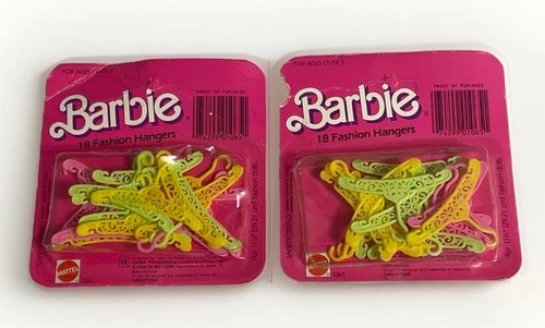 Lot of 2 Vintage 1984 Barbie 18 Fashion Hangers Sets #1065 Sealed