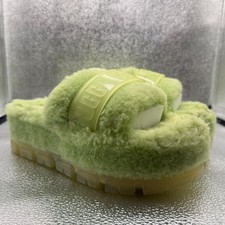 Size 9 UGG Fluffita Parakeet Green Womens Comfort Clear Platform Slipper 1131971