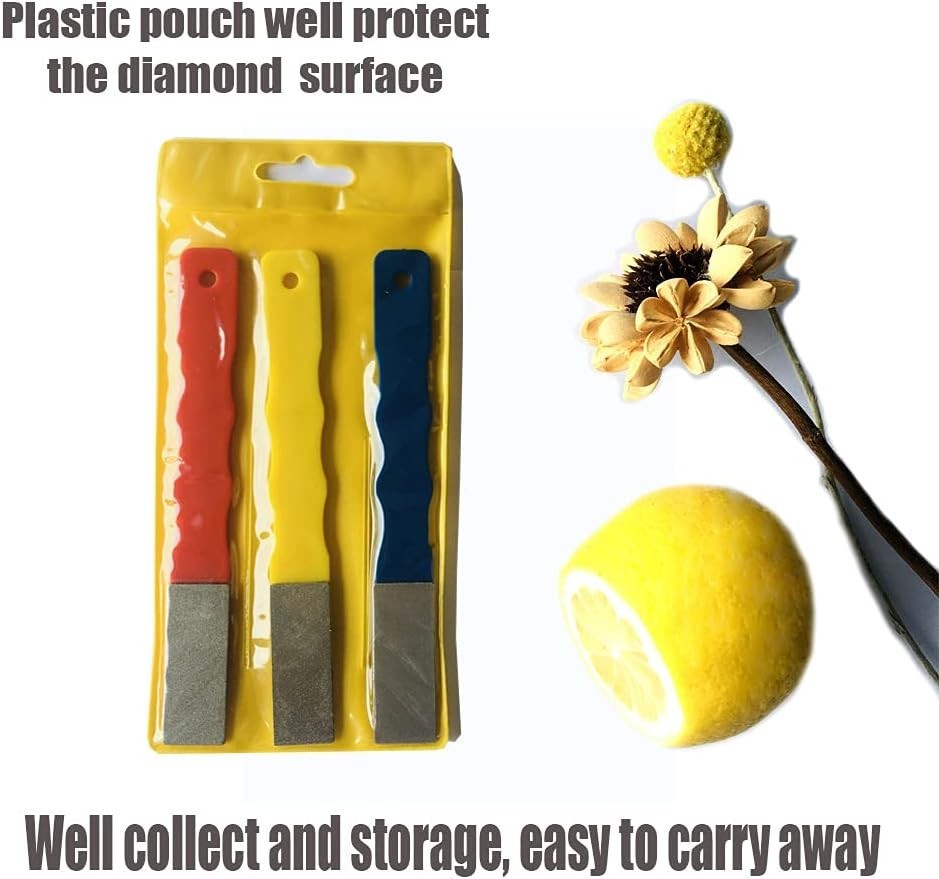 Color Coded Diamond File Set - Coarse, Medium, Fine for Precision Sharpening