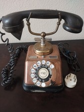 Vintage KTAS Brass Copper Rotary Phone Kjobenhavns Telefon Aktieselskab