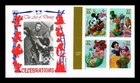 US COVER ART OF DISNEY CELEBRATIONS FIRST DAY ISSUE SETENANT PANDA CACHET