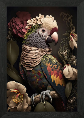 Parrot Framed Wall Art Poster Canvas Print Picture