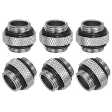 6pcs G1/4" Male to Male Connector, Soft Tube Extender Fitting, Silver
