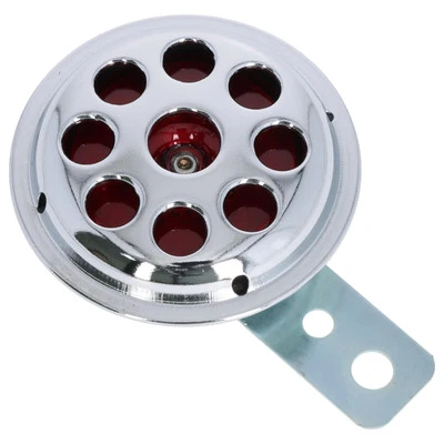 Motorrad Hupe chrom mit rotem Kern, 12 Volt, 71 mm bike signal