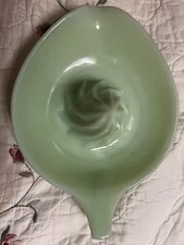 Vintage Glass JADEITE CITRUS JUICER REAMER w Handle