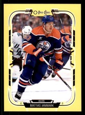 2025-26 O-Pee-Chee Yellow Border #327 Mattias Janmark Edmonton Oilers