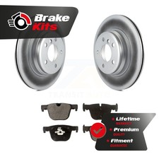 Rear Coated Disc Brake Rotor Semi-Metallic Pad Kit For 2017-2018 BMW 330i xDrive