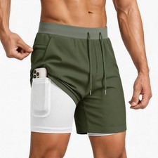 Men's Board Shorts Bathing Suit 7" Quick Dry Swim Trunk Fashion Square Cut Be...