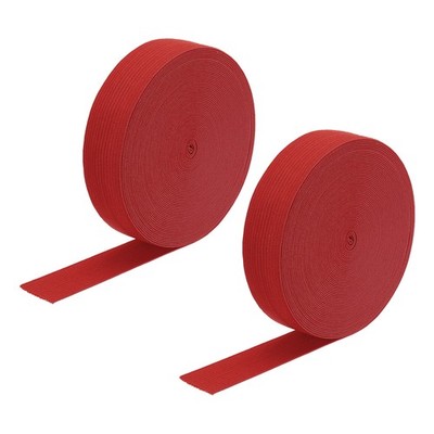 2pcs Elastic Bands for Sewing 1 Inch 10 Yards Red Knit Elastic Spool