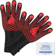 BBQ Gloves, 1472°F Heat Resistant Gloves Fireproof Mitts